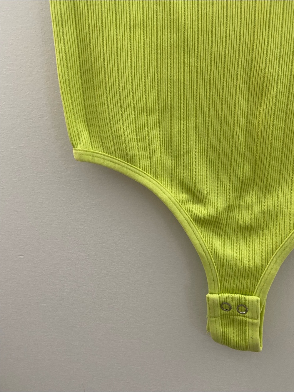 Dynamite Ribbed Neon Lime Green Sleeveless Bodysuit - Picture 6 of 12